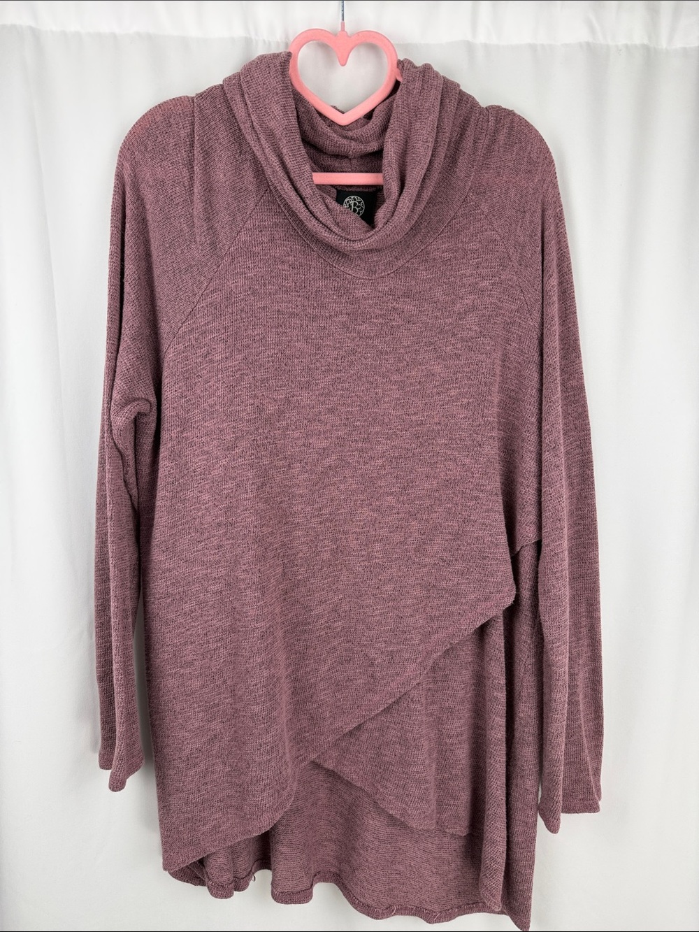 Bobeau Mauve Cowl Neck Asymmetrical Tunic Top – Size 2X
